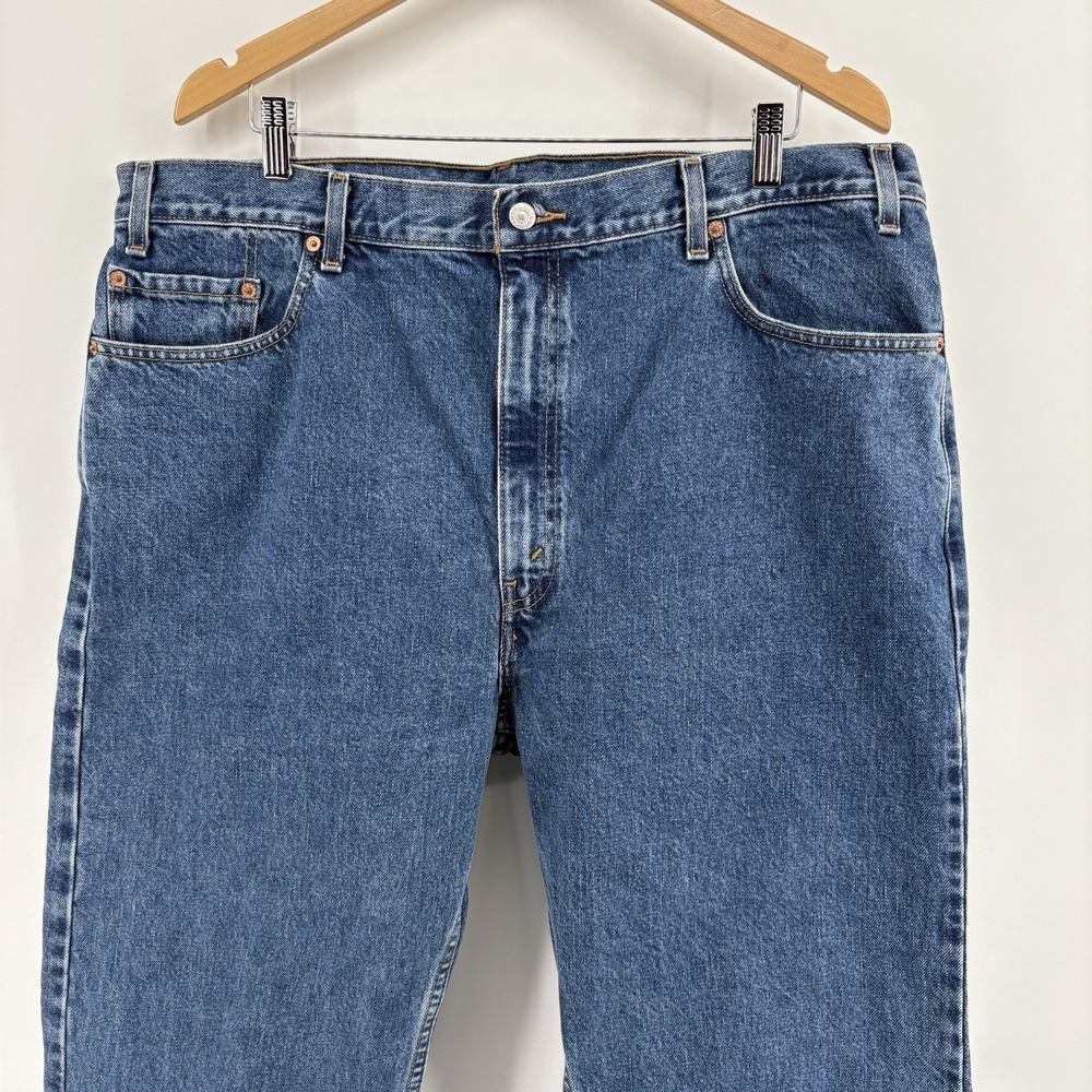 Levi's Men's Size 42x30 in Straight Regular 505 Straight Blue Cotton Blend Jeans